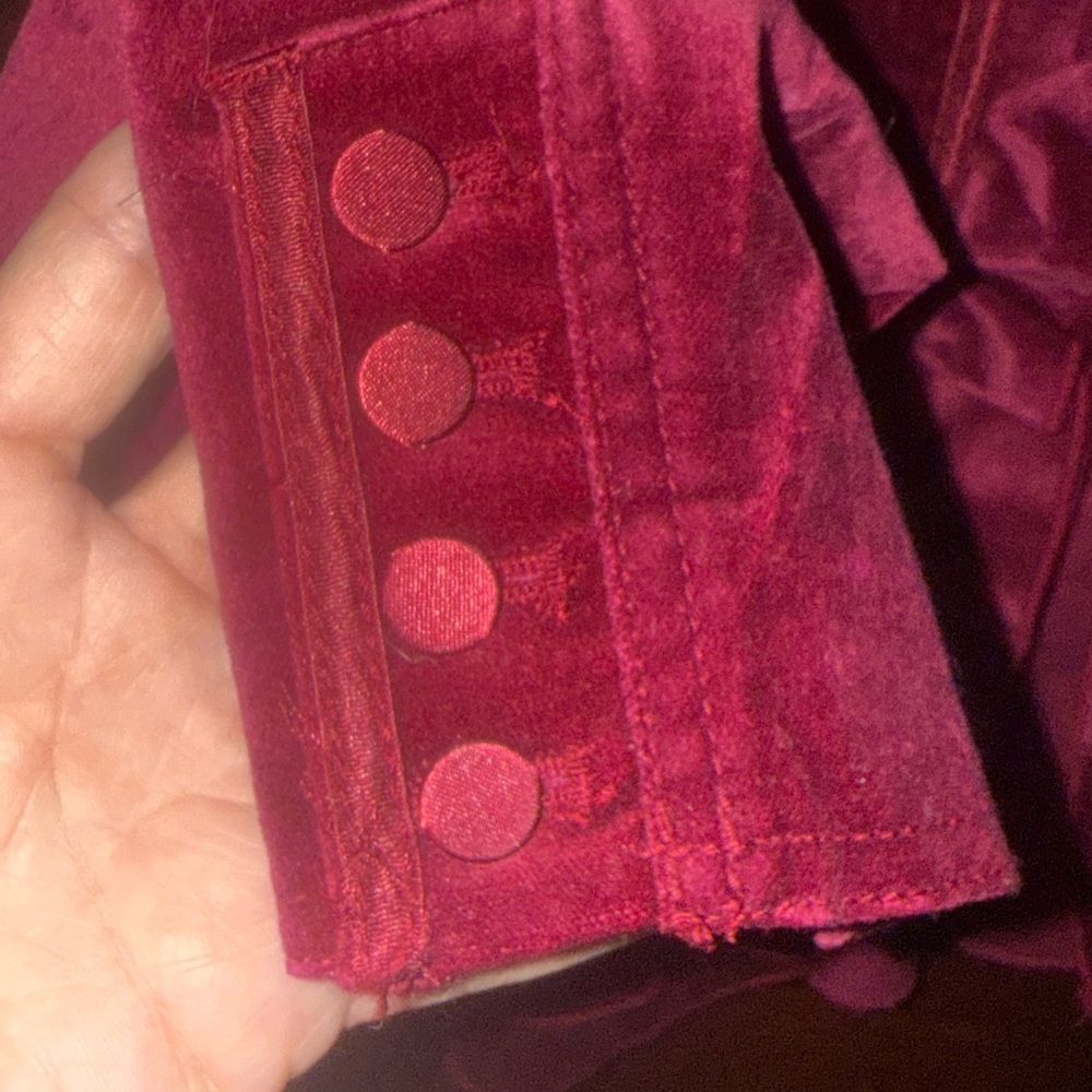 Velvet Women's Red Ruffled Jacket - Picture 4 of 8